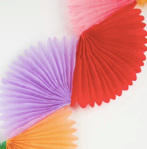 Honeycomb Fan Garland: Rainbow