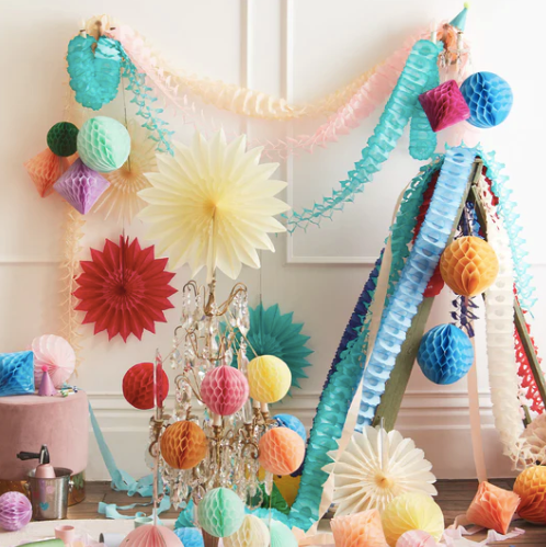 Honeycomb Garland Set of 4: Bright
