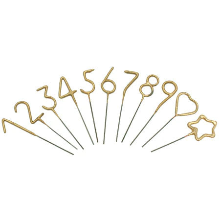Mini Golden Number Sparkler: #0