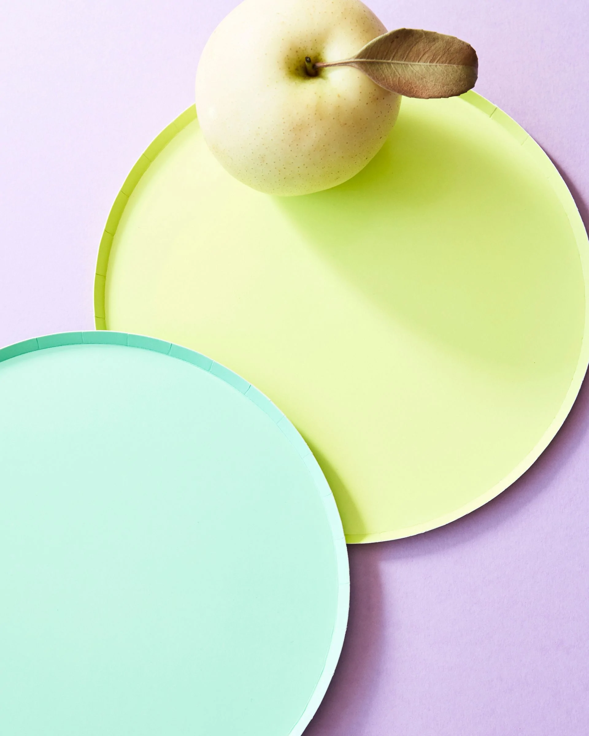 Large Low Rim Plates: Chartreuse